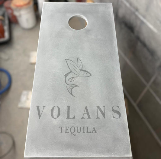 Custom Logo Cornhole Set. Durable Concrete Cornhole Boards (2 Boards)