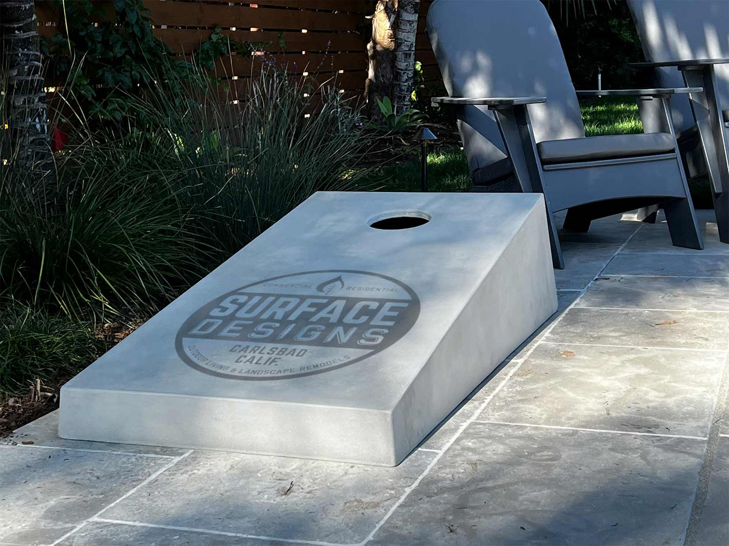 Custom Logo Cornhole Set. Durable Concrete Cornhole Boards (2 Boards)