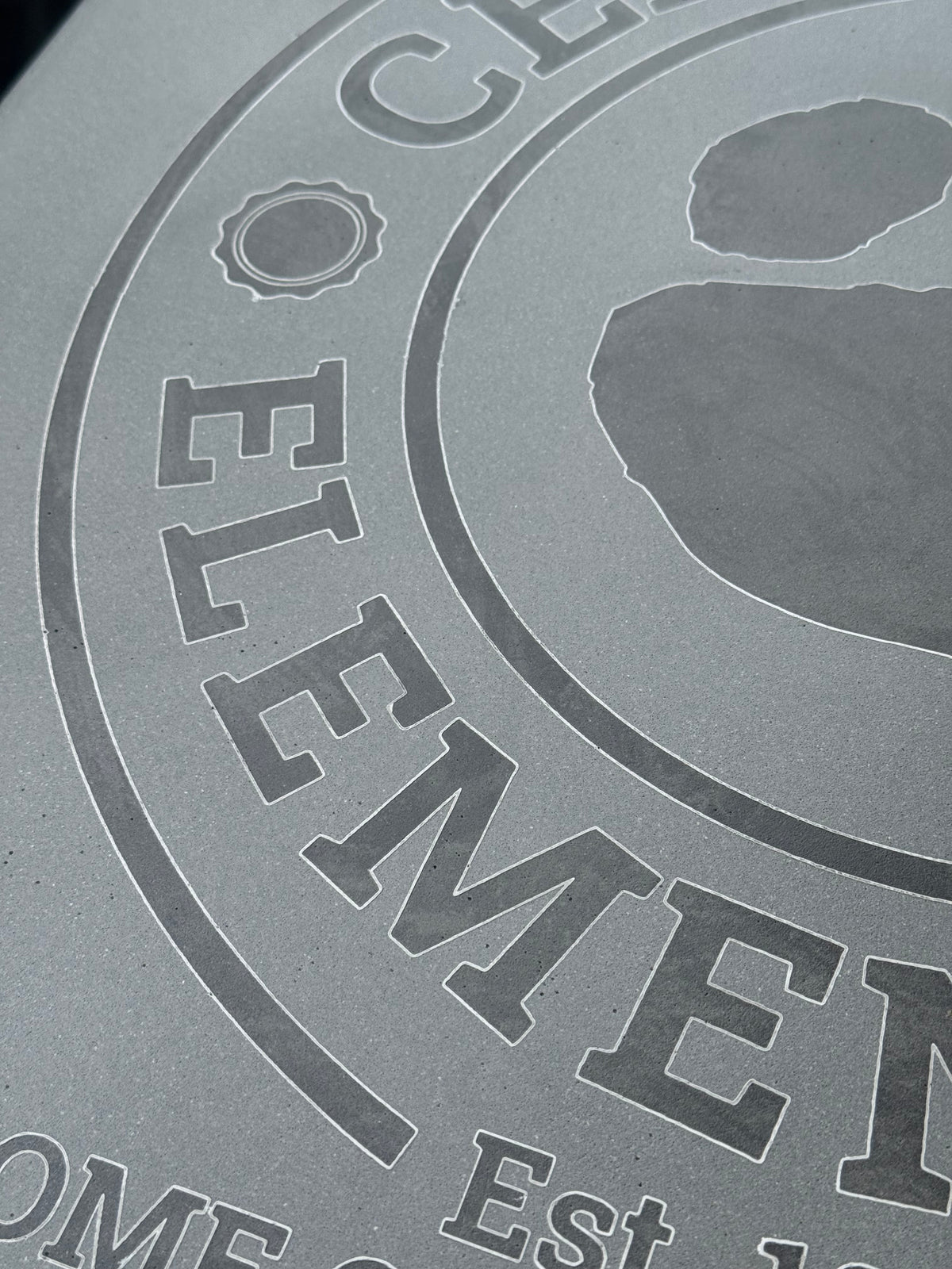 Iron Stain with White Outline, Natural Grey Concrete